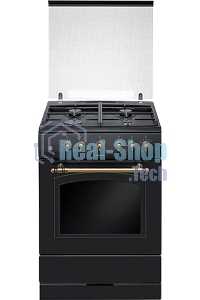 Плита газовая Hansa FCGA62109 черный, конфорок 4 шт, духовка 58 л, 60 см x 85 см x 60 см