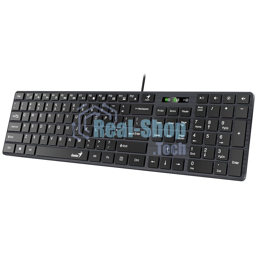 Клавиатура проводная Genius SlimStar 126, USB, черный