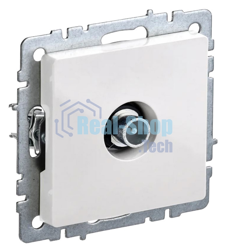 Розетка телевизионная IEK Brite РТВ10-0-БрБ BR-A10-P-K01 1 розетка проходная одинар. скрыт. белый (упак.:1шт)