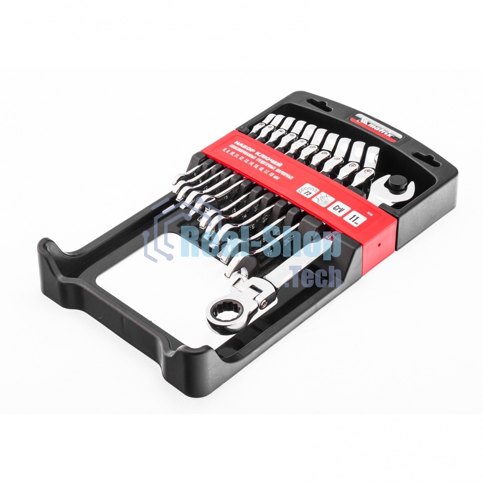 Набор ключей комбинированных Matrix, трещоточных шарнирных 11шт.