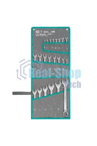 Набор ключей комбинированных 6-32 мм, 22 шт., CrV, матовый хром Stels