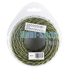 Леска для триммера Denzel двухкомпонентная витая квадратная, 2,4мм х 15м, блистер SkyCutter