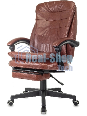 Кресло Бюрократ T-9950MSG-F/BROWN-PU коричневый, экокожа