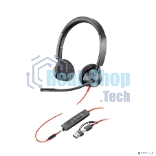 Гарнитура Plantronics Poly 3325 чёрный, проводная, USB