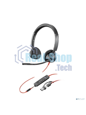Гарнитура Plantronics Poly 3325 чёрный, проводная, USB