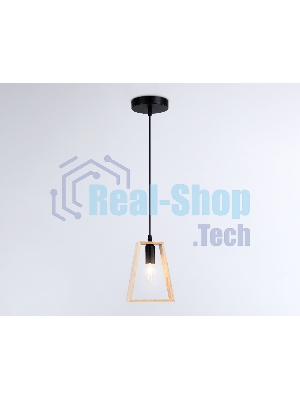 Светильник Ambrella light TR80497 BK/LW черный/светлое дерево E14 max 60W D150*1000