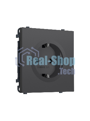 Комплект механизма электрической розетки SIGMA Графит Мягкое касание 50Hz 2P+E с/з 16A-250V QUANT PRO (SP9060, PR141)