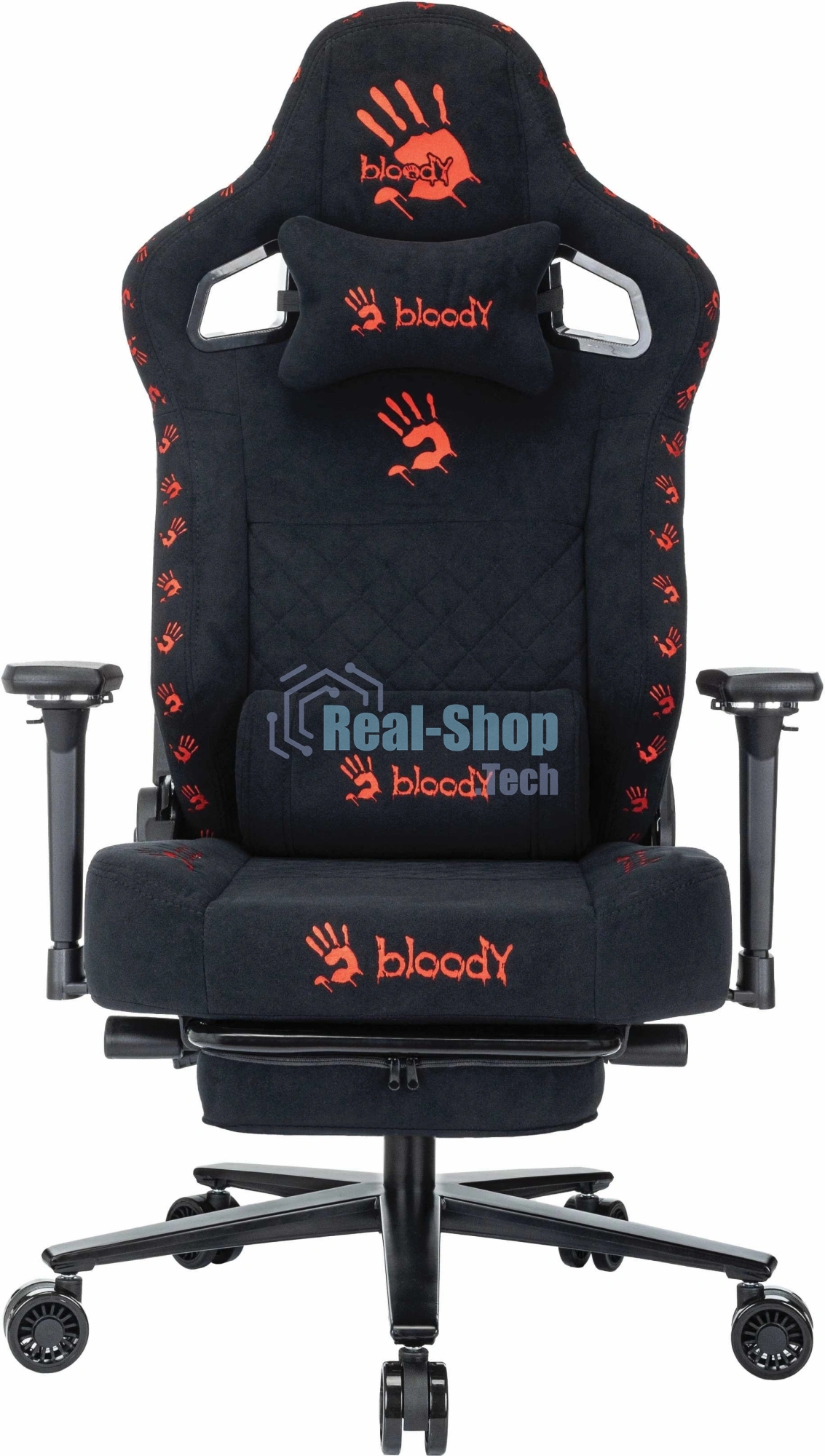 Кресло игровое A4Tech Bloody GC-670 черный искусственная замша с подголов. крестов. металл подст.для ног