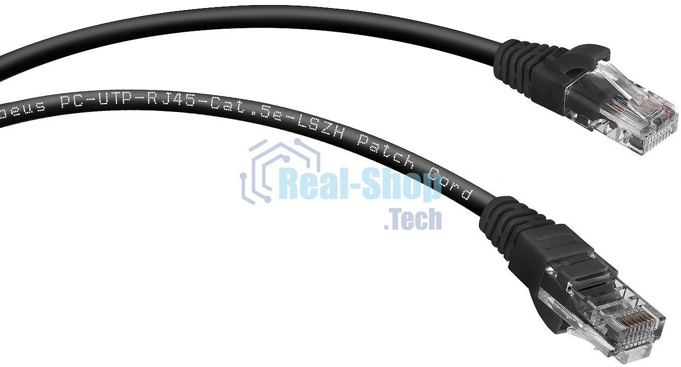 Патч-корд Cabeus PC-UTP-RJ45-Cat.5e-1.5m-BK-LSZH кат. 5е, неэкр., U/UTP, RJ45/RJ45, LSZH, AWG24, 1.5м, черный