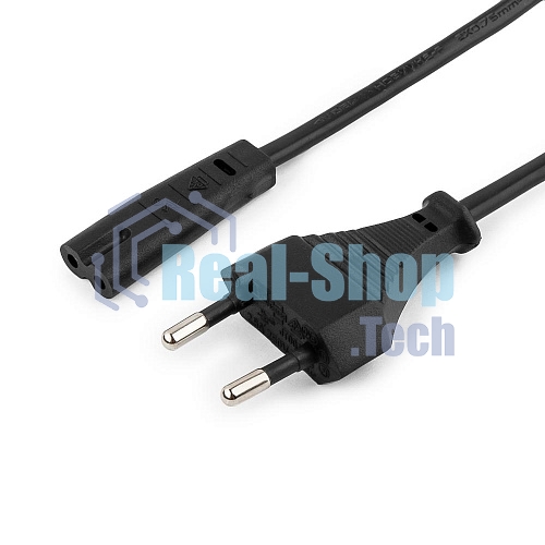 Кабель питания для ноутбуков, аудио/видео техники Gembird PC-184-VDE-0.5М, 0,5м, VDE, 2-pin, черный, пакет