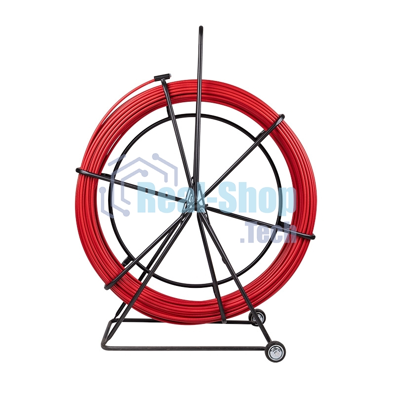 Протяжка кабельная Rexant (УЗК в тележке), стеклопруток d=11,0 мм, 150 м красная