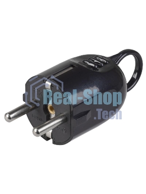 Вилка угловая ВПу12-02-Ст разборная с заземл. с кольцом 16А черный ИЭК EVP12-16-01-K02