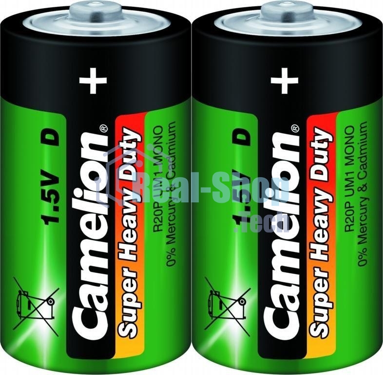 Элемент питания солевой Camelion R R20 (шринка 2шт) 1.5 В