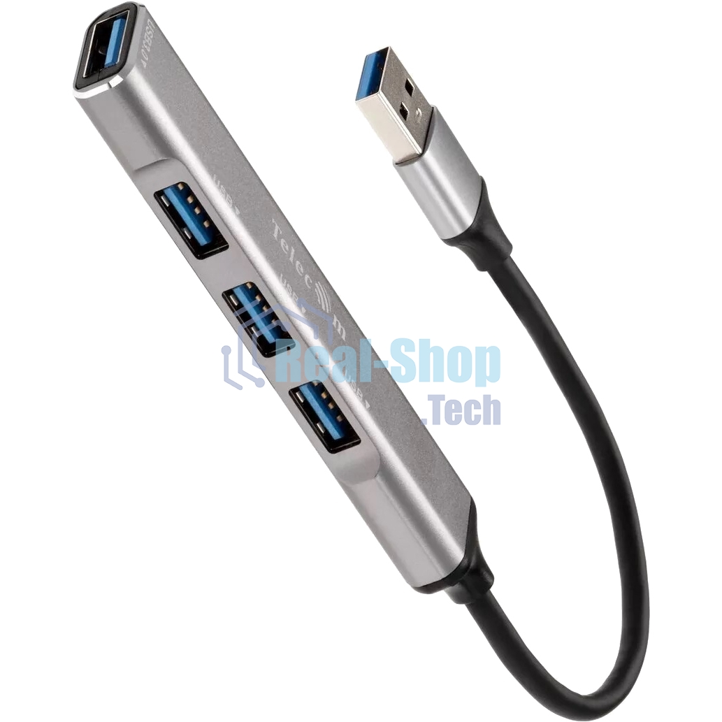 Переходник USB 3.0 -->USB3.0+3 USB2.0, Aluminum Shell, 0.2м Telecom TA308U