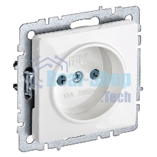 Розетка BRITE РС10-1-0-БрБ 10А без заземл. без защ. шторок белый IEK BR-R10-10-K01 Розетка BRITE РС10-1-0-БрБ 10А без заземл. без защ. шторок белый IEK BR-R10-10-K01