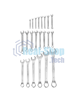 Набор ключей комбинированных Stels 6-32 мм, 22 шт., CrV, матовый хром