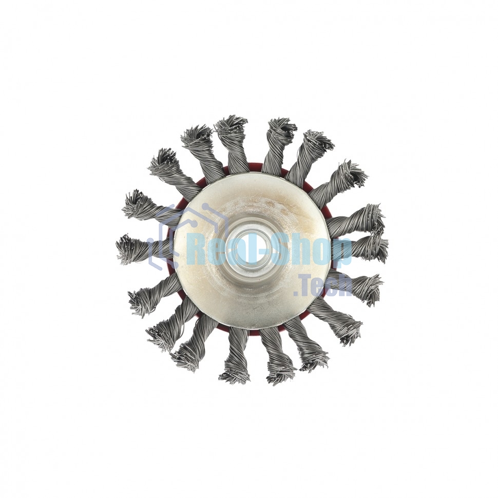 Щетка Matrix для УШМ, 115 мм, М14, Тарелка, крученая проволока 0,5 мм