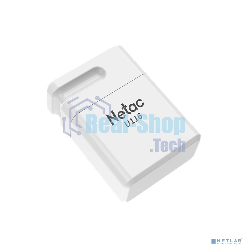 Флешка USB Netac U116 64Gb NT03U116N-064G-20WH, USB 2.0, миниатюрная пластиковая белая