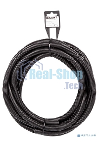 Труба автомобильная гофрированная ПП Rexant Ø12,7 мм, разрезная, бухта 5 м/уп.