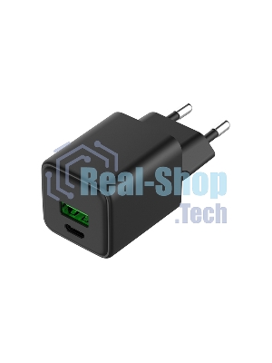 Сетевое зарядное устройство Rexant с двумя портами USB-A и Type-C, 30Вт GaN