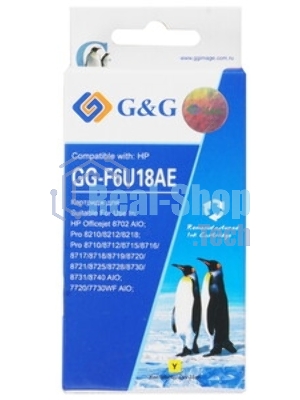 Картридж струйный G&G GG-F6U18AE желтый (26мл) для HP OJ Pro 7740/8210/8218/8710/8715