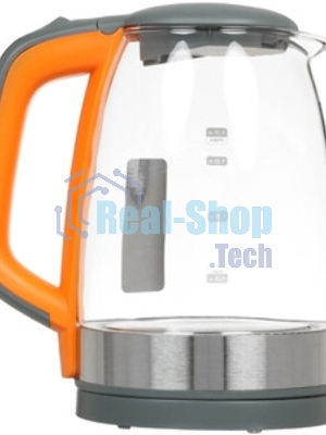 Чайник электрический Centek CT-0065 Beige стекло, 1.7 л 2200 Вт, LED-подсветка, мерная шкала, защита от вкл б/воды
