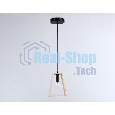 Светильник Ambrella light TR80497 BK/LW черный/светлое дерево E14 max 60W D150*1000