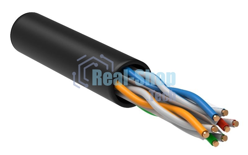 Витая пара ITK LC3-C604-129 U/UTP кат.6 4x2x23AWG LSZH черный (305м)