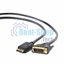 Кабель DisplayPort-DVI Gembird/Cablexpert 3м, 20M/19M, черный, экран, пакет(CC-DPM-DVIM-3M)