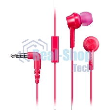 Наушники Panasonic RP-TCM115GCP внутриканальные 10-24000Гц 1.2м 3.5мм 98дБ микрофон розовые