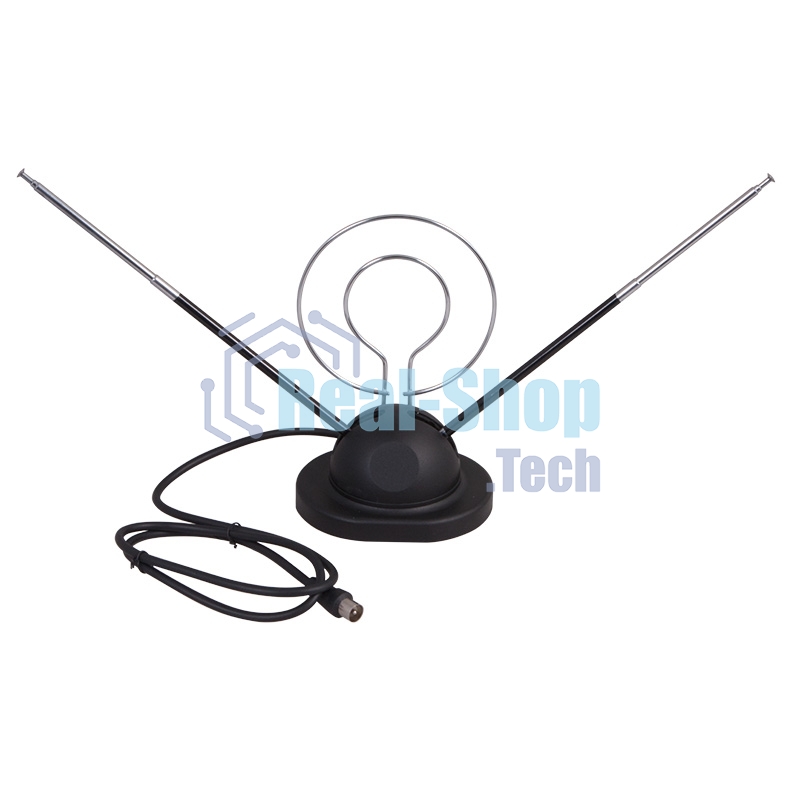 ТВ антенна комнатная Rexant телескопическая на подставке 