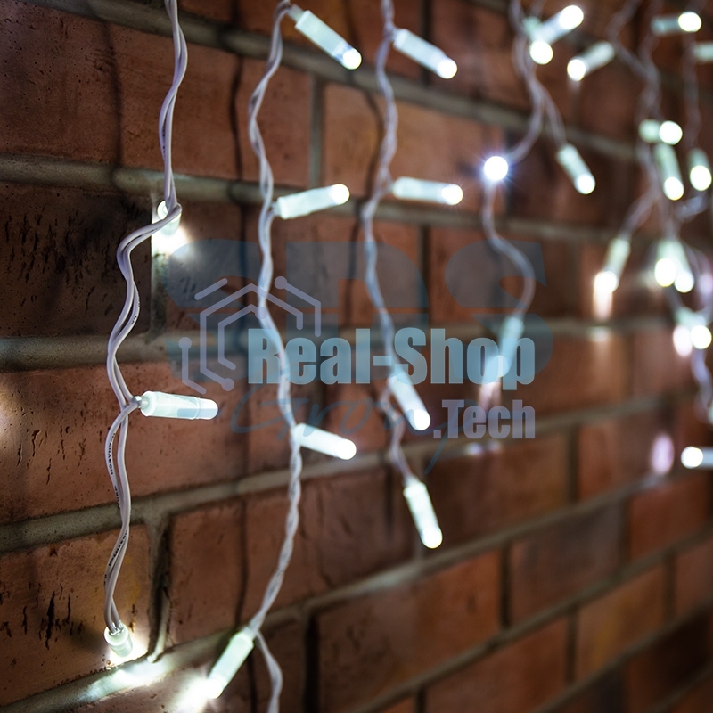 Гирлянда Neon-night Айсикл (бахрома) светодиодный, 2,4 х 0,6 м, белый провод, 230 В, диоды белые, 76 LED