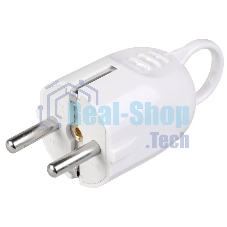 Вилка угловая ВПу12-01-Ст разборная с заземл. с кольцом 16А бел. ИЭК EVP12-16-01-K01