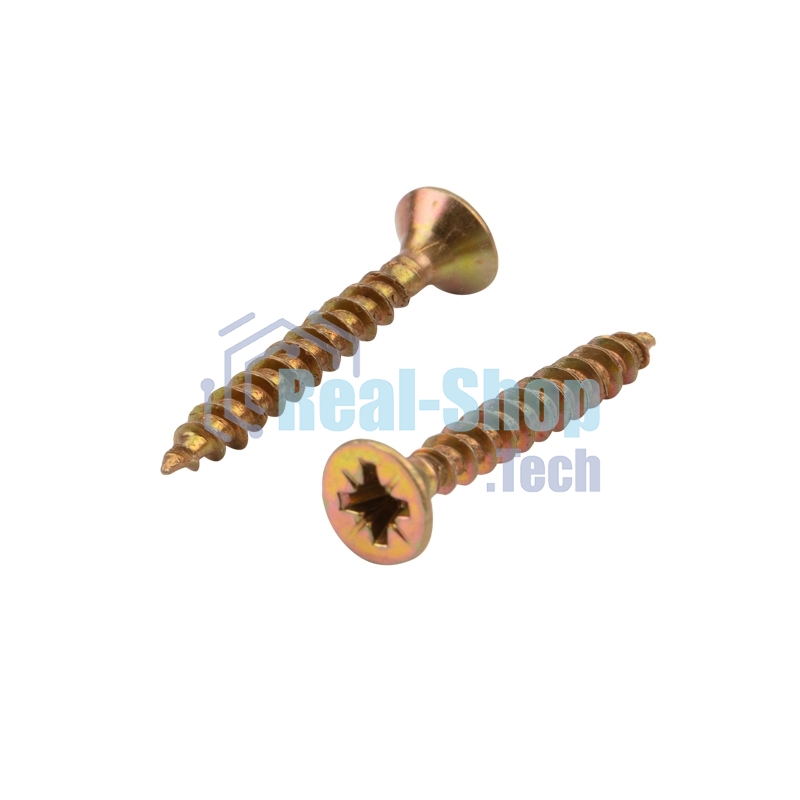 Саморез универсальный Kranz 4х30, желтый цинк, короб (250 шт./уп.)