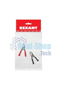 Зажим крокодил Rexant, длина 75 мм, ток 30A, 2 шт., пакет БОПП