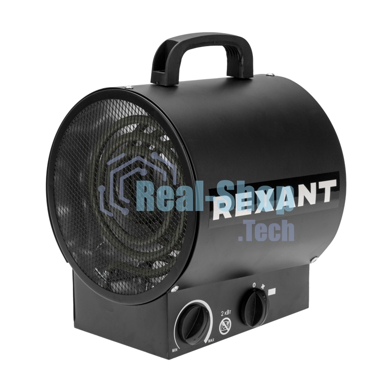 Пушка тепловая электрическая Rexant круглая, прямоугольная подставка, ТЭН, 2кВт