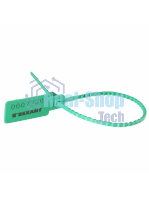 Пломба пластиковая номерная Rexant 255 мм зеленая