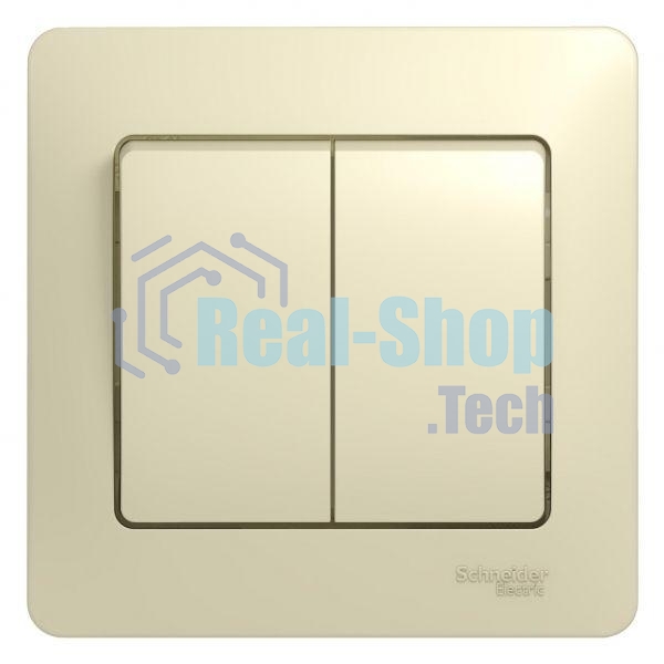 Выключатель 2-кл. СП Glossa 10А IP20 10AX в сборе беж. SchE GSL000252