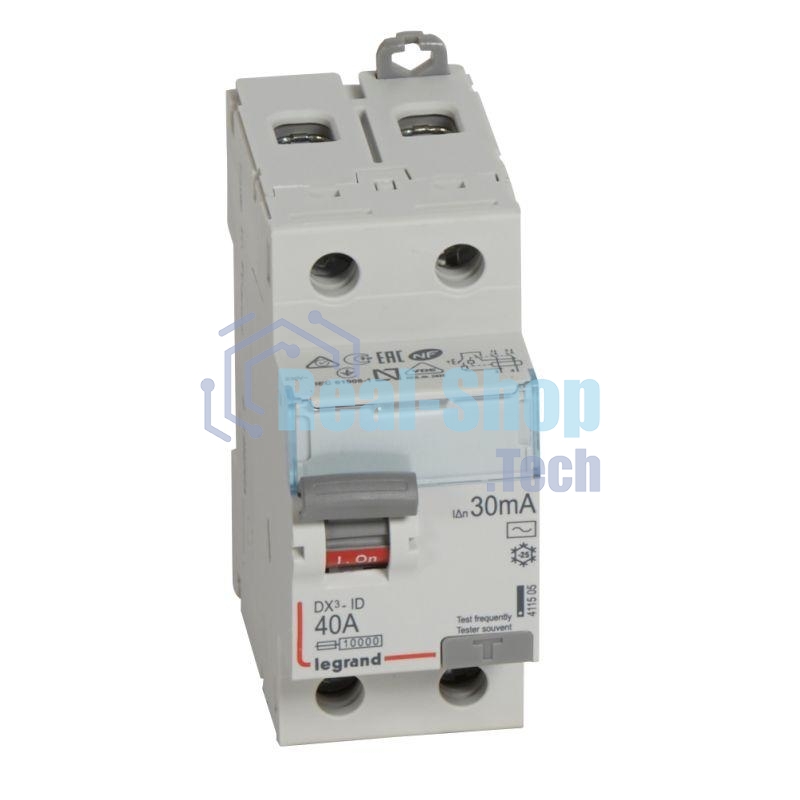 Выключатель дифференциального тока (УЗО) 2п 40А 30мА тип AC DX3 Leg 411505