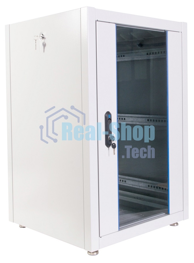 Шкаф телекоммуникационный напольный ЭКОНОМ 18U (600 × 800) дверь стекло, дверь металл