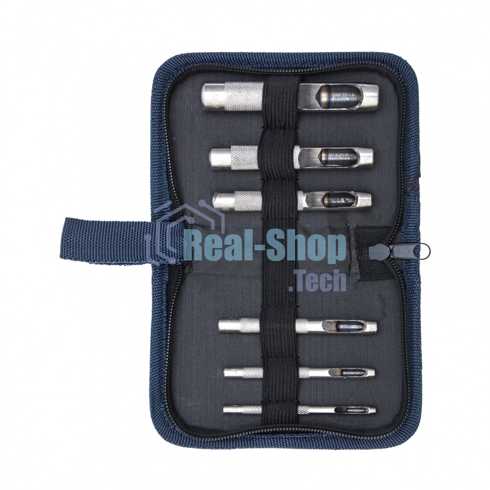 Набор пробойников для кожи Сибртех 3, 4, 6, 8, 10, 12,5 мм, 6 шт, чехол