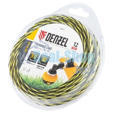 Леска для триммера Denzel двухкомпонентная витая квадратная, 3,0мм х 12м, блистер SkyCutter