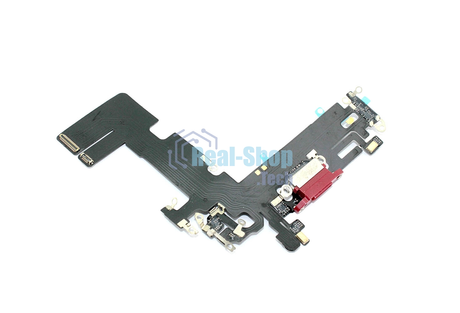 Шлейф с разъемом зарядки и микрофоном для Apple iPhone 13 красный