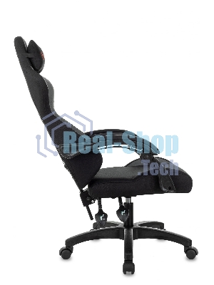 Кресло Zombie Void черный/серый, экокожа, 120 кг, механизм качания