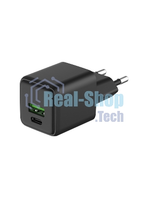 Сетевое зарядное устройство Rexant с двумя портами USB-A и Type-C, 25Вт GaN