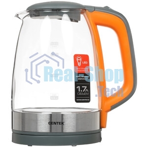 Чайник электрический Centek CT-0065 Beige стекло, 1.7 л 2200 Вт, LED-подсветка, мерная шкала, защита от вкл б/воды