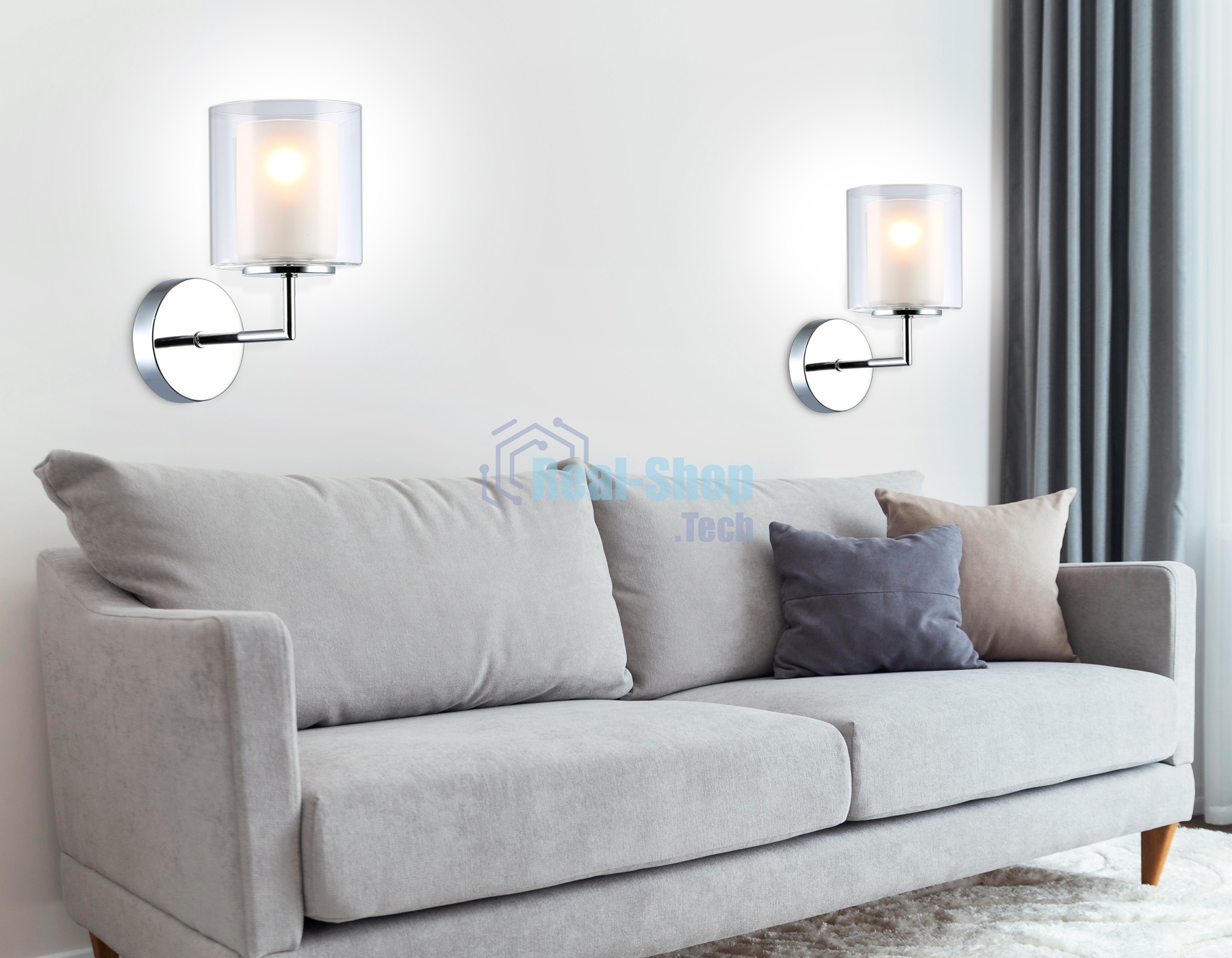 Настенный светильник Ambrella light LH56005 СH/FR хром/белый матовый E14 max 40W 190*120*220
