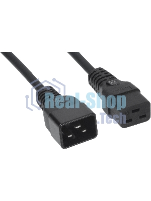 Кабель питания Cabeus PC-IEC19-IEC20-1.8M IEC 60320 С19, вилка IEC 60320 С20, 1.8 м, 16А, из кабеля 3х1,5 мм², черный