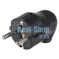 Вилка Iek EVP11-16-01-K02 ВПу11-02-Ст разборная угловая с з/к 16А черная