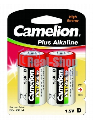 Элемент питания алкалиновый Camelion LR LR20 BL-2 (блист.2шт) 1.5 В